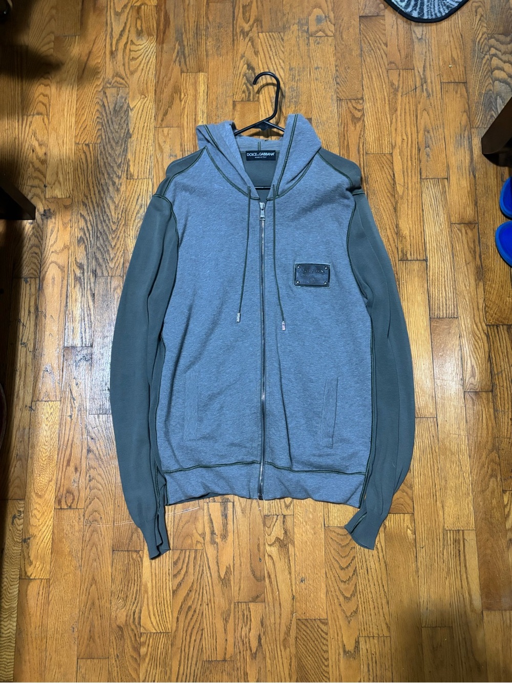 Dolce & Gabbana Two-Tone Gray Zip Hoodie